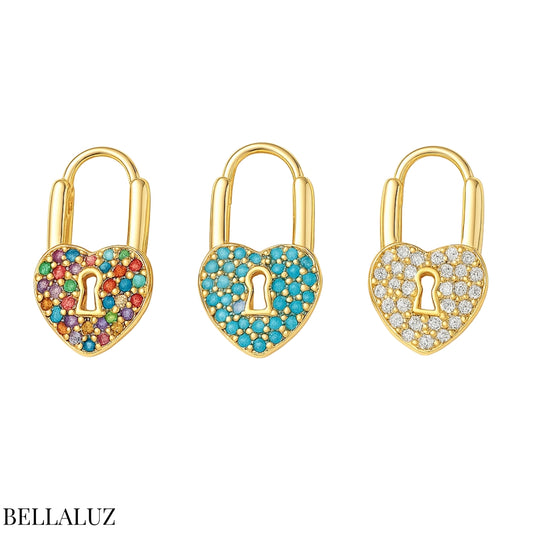 Orecchini Cuore-Lock Dorati™