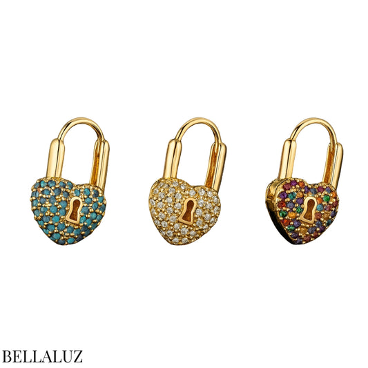 Orecchini Cuore-Lock Dorati™